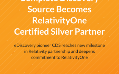 Complete Discovery Source, Inc. Becomes RelativityOne Certified Silver Partner