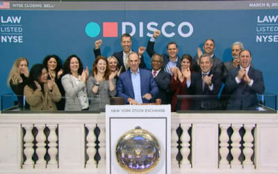 Complete Discovery Source, Inc. celebrates alongside DISCO executives at The New York Stock Exchange’s (NYSE) The Closing Bell®.