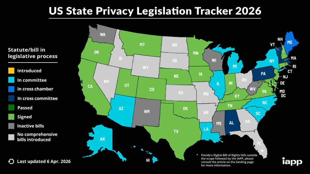 US State Privacy Law Tracker Map