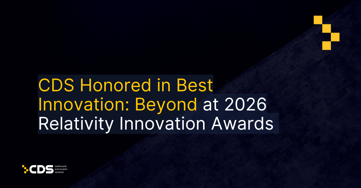 CDS Honored in Best Innovation: Beyond at 2026 Relativity Innovation Awards
